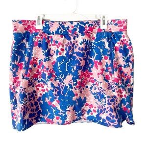 Talbots Skirt Women's XL Petite Abstract Floral Jersey Knit Lined Skort